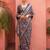 Navy blue ethnic motifs zari silk blend banarasi saree
