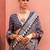 Navy blue ethnic motifs zari silk blend banarasi saree