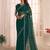 green striped beads & stones georgette saree
