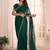 green striped beads & stones georgette saree