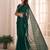 green striped beads & stones georgette saree