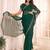 green striped beads & stones georgette saree