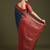 blue women crepe ethnic woven design party wear saree with matching blouse