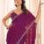 purple striped beads and stones georgette designer saree