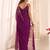 purple striped beads and stones georgette designer saree