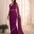purple striped beads and stones georgette designer saree