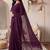 purple embellished mirror work cotton blend designer khadi saree