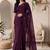 purple embellished mirror work cotton blend designer khadi saree