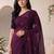 purple embellished mirror work cotton blend designer khadi saree