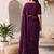 purple embellished mirror work cotton blend designer khadi saree