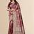 burgundy ethnic motifs zari art silk blend heavy work saree