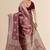 burgundy ethnic motifs zari art silk blend heavy work saree