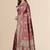 burgundy ethnic motifs zari art silk blend heavy work saree