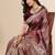 burgundy ethnic motifs zari art silk blend heavy work saree
