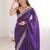 Purple woven design zari designer saree