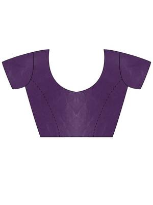 Purple woven design zari designer saree 5
