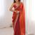 Orange woven design zari silk blend designer saree