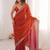 Orange woven design zari silk blend designer saree