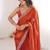 Orange woven design zari silk blend designer saree