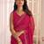 pink striped georgette designer saree