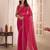 pink striped georgette designer saree