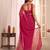 pink striped georgette designer saree