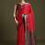 red ethnic motifs woven design zari saree with matching blouse