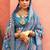 Blue ethnic motifs zari silk blend woven design  saree