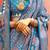 Blue ethnic motifs zari silk blend woven design  saree