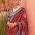 Maroon ethnic motifs zari silk blend banarasi saree