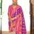 Purple ethnic motifs zari silk blend banarasi saree