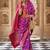 Purple woven design zari silk blend banarasi saree