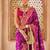 Purple woven design zari silk blend banarasi saree