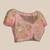 pink & red floral print organza saree