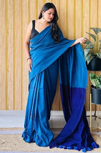 teal no border party saree