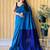 teal no border party saree