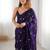 purple embellished beads and stones saree with scallop border