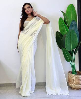 off white cotton saree with blouse 1