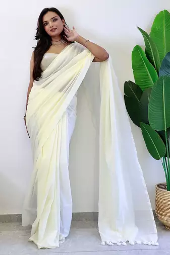 off white cotton saree with blouse