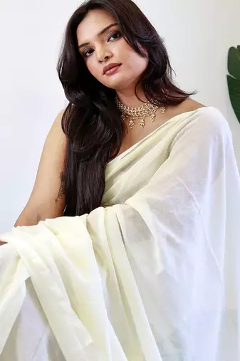 off white cotton saree with blouse