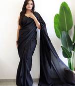 black cotton saree with blouse