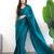 teal designer saree with blouse