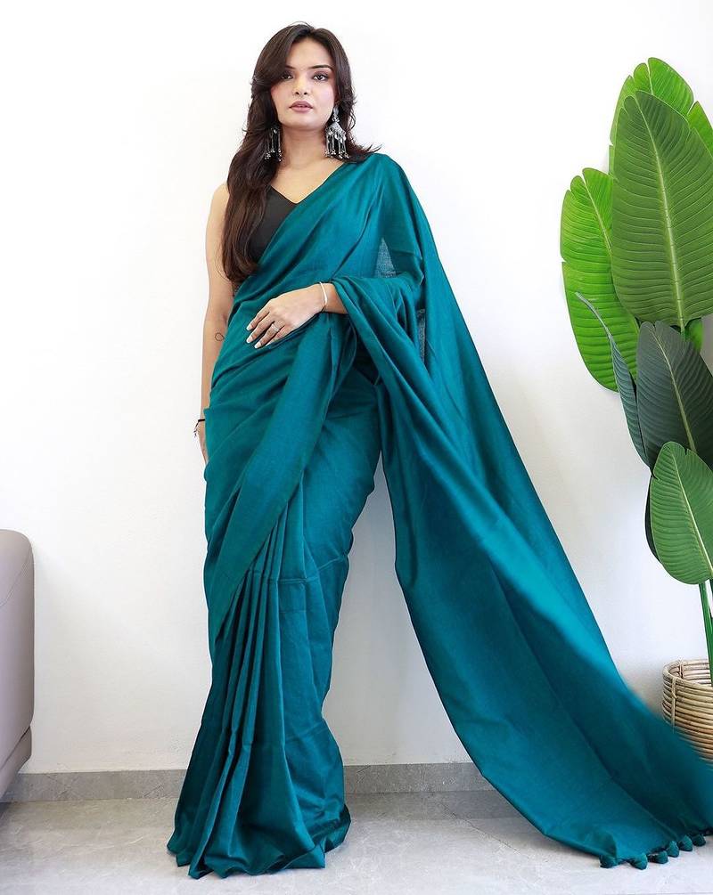 teal designer saree with blouse