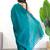 teal designer saree with blouse