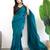 teal designer saree with blouse