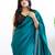 teal designer saree with blouse
