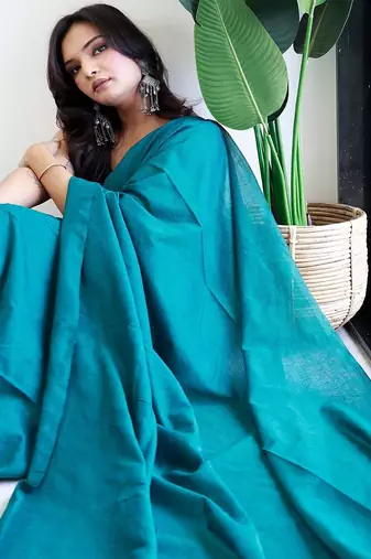 teal designer saree with blouse