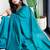 teal designer saree with blouse