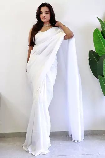 white cotton saree with blouse