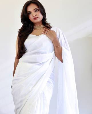 white cotton saree with blouse 4